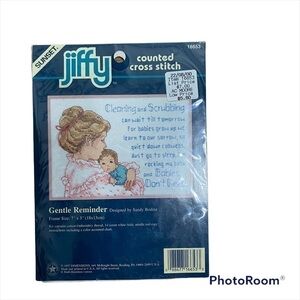 Jiffy Counted Cross Stitch Pattern Baby Reminder Mother Arts Craft Baby Shower